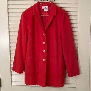 Givenchy Coral 4 Button Down Virgin Wool Front Pocket Blazer Jacket